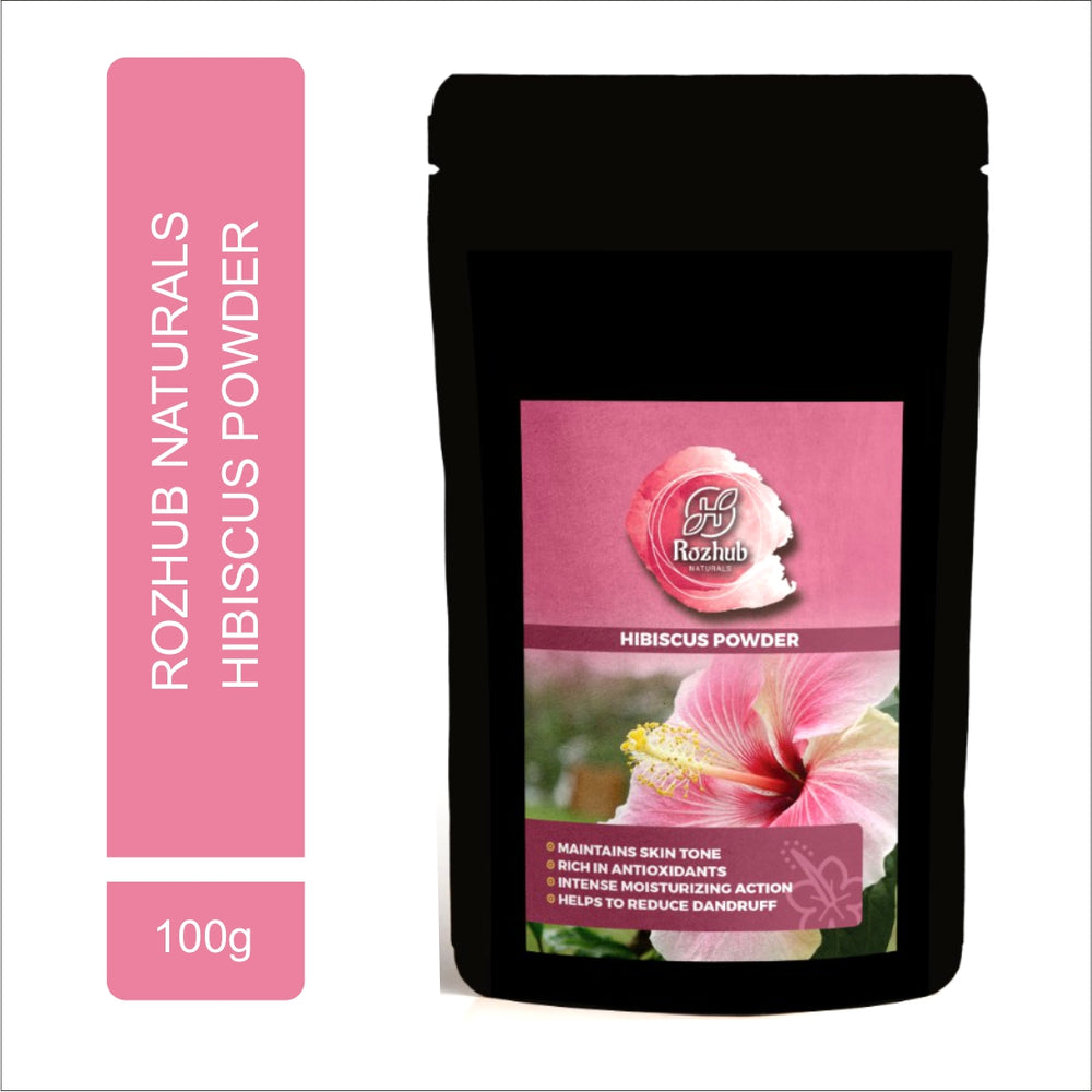 Rozhub Naturals Herbal Hibiscus Powder - Hair Mask & Face Scrub - 100g - Rozhub Naturals