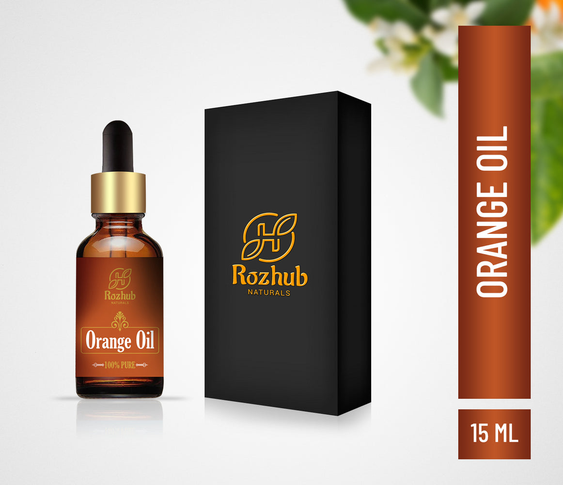Rozhub Naturals Orange Essential Oils For Skin, Hair and Aromatherapy. 100% Pure, Natural and Undiluted - 15ml - Rozhub Naturals