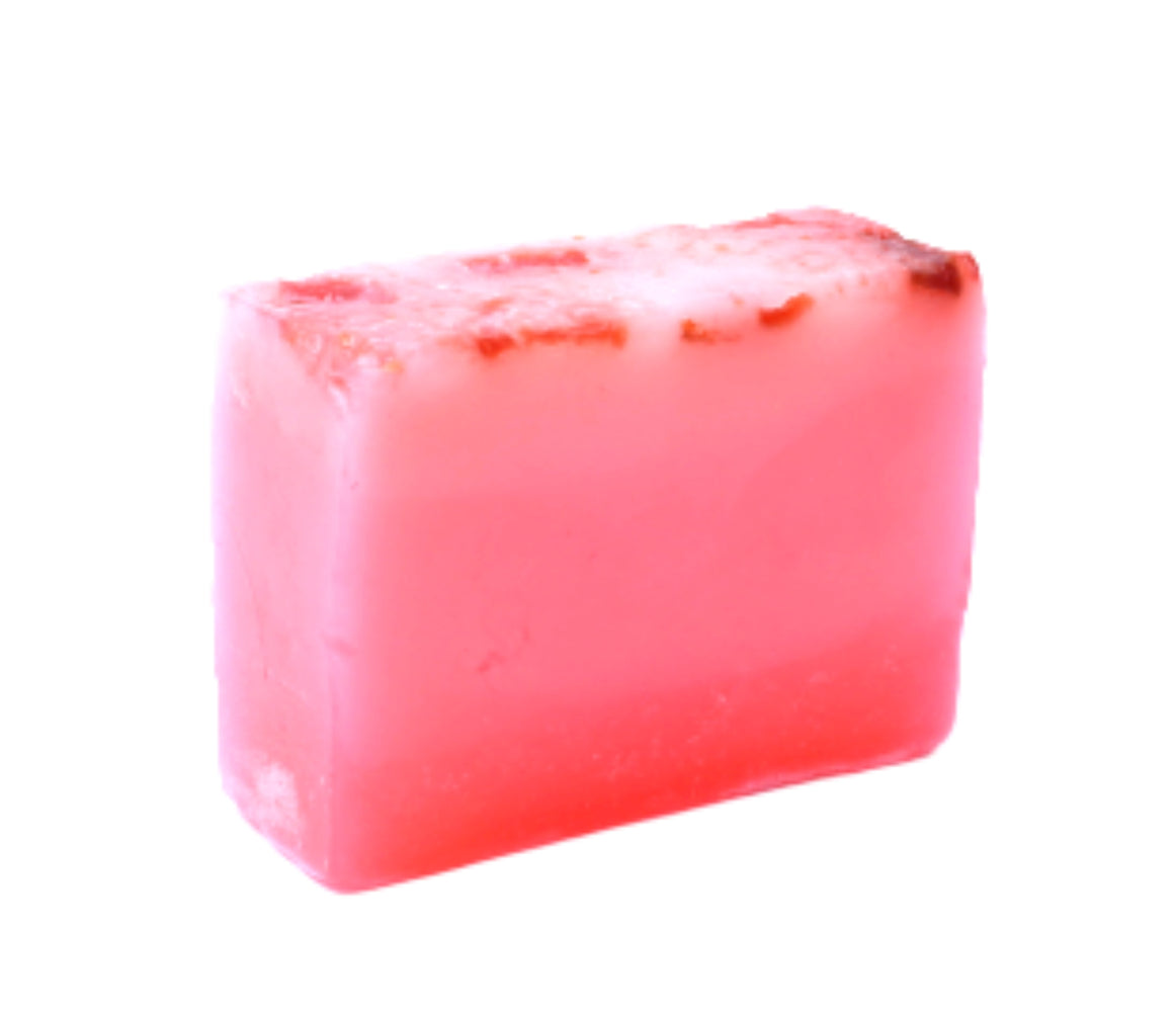 Strawberry Handcrafted Natural Scrubbing Soap with Shea Butter and Vitamin E - 100gm - Rozhub Naturals
