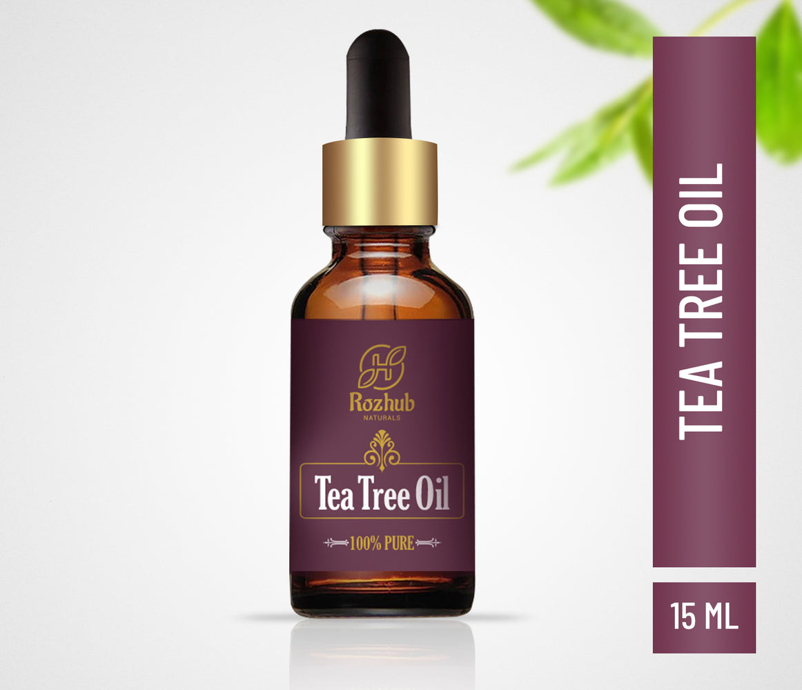 Rozhub Naturals Tea Tree Essential Oil for Skin, Hair, Face, Acne Care, 100% Pure, Natural and Undiluted Therapeutic Grade Essential Oil - 15ml - Rozhub Naturals