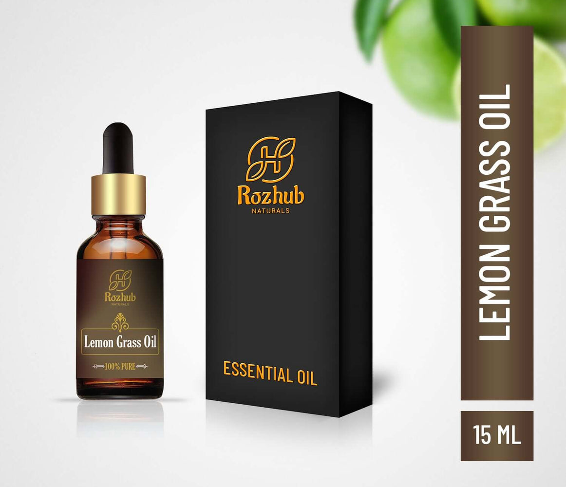 Lemon Grass Essential Oil - 100% Pure, Natural & Undiluted - 15ml by Rozhub Naturals - Rozhub Naturals